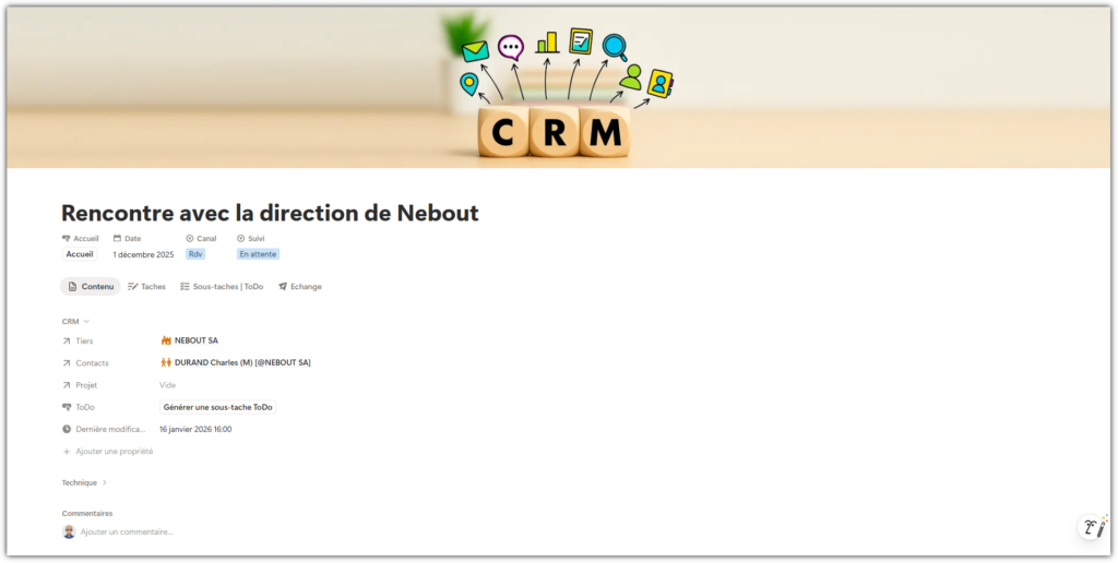 Suivi client CAP Relation : historique des interactions