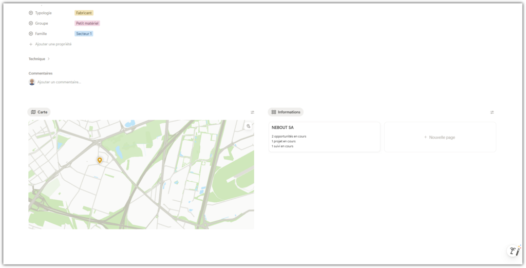 Fiche projet CAP Relation : suivi complet
