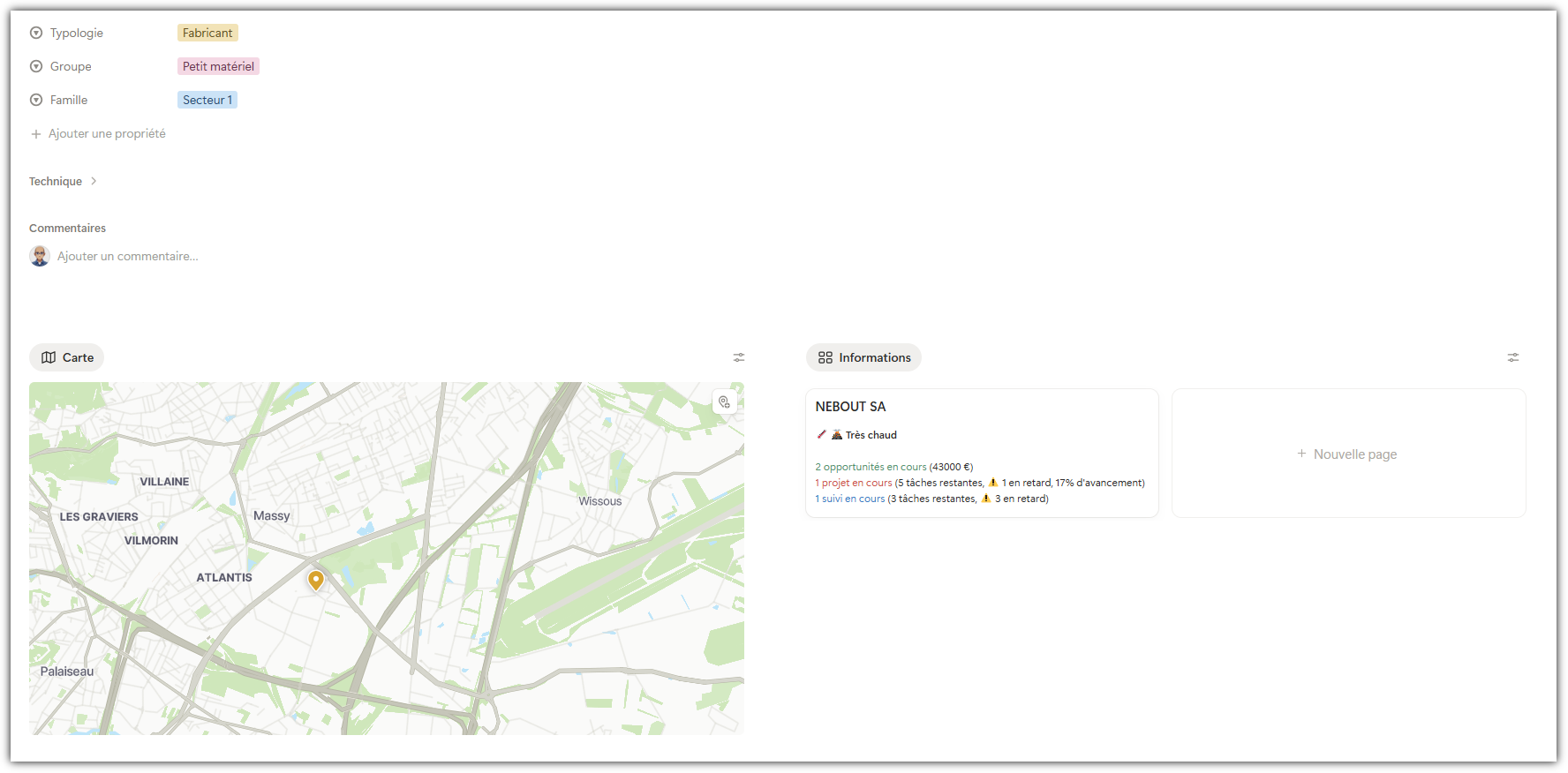 Fiche projet CAP Relation : suivi complet
